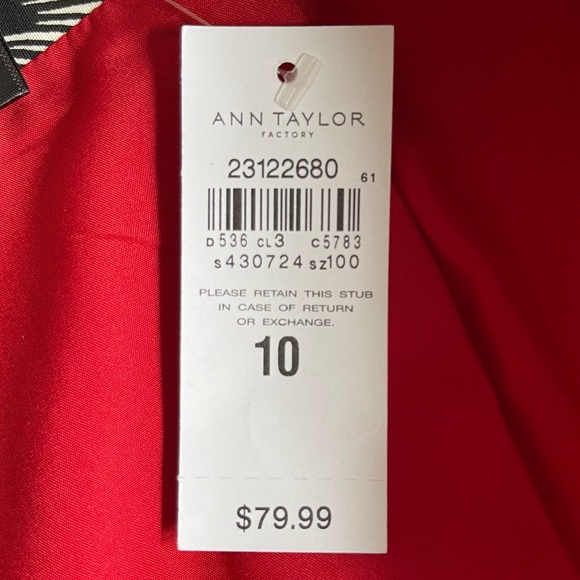 Ann Taylor Factory Red Floral Print Pencil Skirt Size 10 - Picture 7 of 11